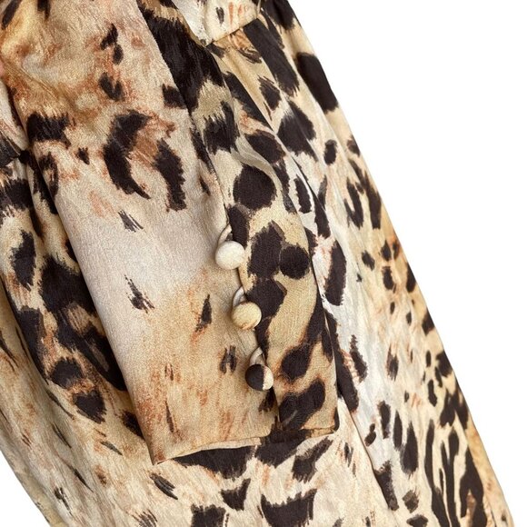 Bill Blass Vintage Silk Leopard Animal Print Dress Cocktail - Picture 7 of 12